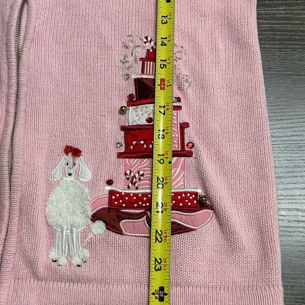 Bechamel Pink VTG Holiday Winter Jacket‎ with Festive Embroidery Christmas Large - Picture 5 of 8
